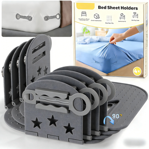 Fermagli per lenzuola migliorati per angoli, striscia separata con chiusura a gancio per mantenere saldi i lenzuola per materassi singoli, matrimoniali e king size, Bedlock - Product Image 1