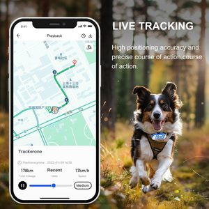 เครื่องติดตาม GPS สำหรับสัตว์เลี้ยง สำหรับสุนัข ติดตามตำแหน่งแบบเรียลไทม์ กันน้ำ รองรับ 4G GPS ในตัว ใช้งานร่วมกับ Android และ iOS ดีไซน์ทรงสี่เหลี่ยม - Product Image 4