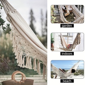 Oem Brazil macrame Fringe 2 người đôi Deluxe võng đu Net ghế cho bãi biển sân phòng ngủ Patio hiên trong nhà ngoài trời - Product Image 6