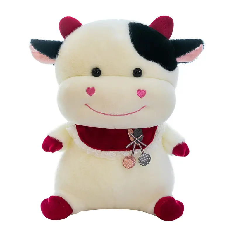 Cute scarf cow doll plush toy girl bed with sleeping doll warm accompany toys