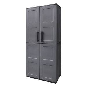 Mobiletto in resina, altezza 68x37x163 cm. Con supporto per scopa. Grigio scuro. - Product Image 1