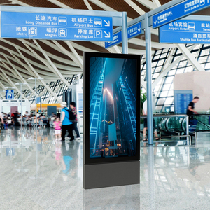 Meilleure qualité 55 <span class=keywords><strong>65</strong></span> 75 pouces support de sol affichage numérique fenêtre écran avant 4K affichage publicitaire portable - Product Image 6