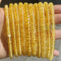 Nouveau Bracelet Élastique en Pierres Naturelles d'Ambre Facettées de Haute Qualité, Perles Abacus, Bijoux Énergétiques pour Femmes et Hommes
