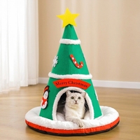 Lit pour chat en feutre respirant et chaud pour l'hiver, toutes saisons ; Nid de couchage détachable pour chien ; Best-seller transfrontalier sur le thème de Noël pour animaux de compagnie