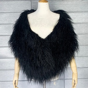 Boléro en vraie <span class=keywords><strong>fourrure</strong></span> de mouton tibétain pour femme, châle bouclé en <span class=keywords><strong>fourrure</strong></span> d'agneau mongol, cape en <span class=keywords><strong>fourrure</strong></span> de mouton véritable couleur tan, boléro moelleux pour mariage - Product Image 2