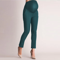 Leggings de maternité grande taille en polyester et coton, pantalon pour femme enceinte, vêtements de travail pour femmes enceintes, pantalon de maternité