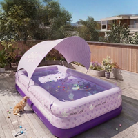 Piscine gonflable en PVC épaissi Da Niu, piscine familiale durable avec auvent pour la maison et le jardin.