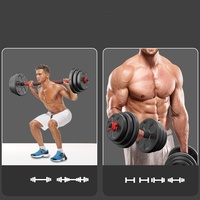Ensemble d'haltères réglables unisexe 10KG 15KG 20KG 30KG Équipement de musculation Haltères pour l'entraînement musculaire Musculation Barre pour usage domestique