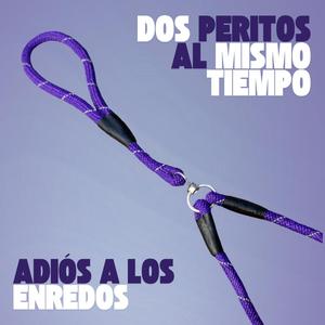 Correa Doble Trenzada para Perro Yommy, Resistente, Cómoda, Antienredos, con Ganchos Metálicos para Paseos - Product Image 4