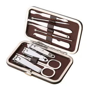 Wholesale 10pcs PU Leather Stainless Steel Nail Clipper 10 in 1 Manicure Kit