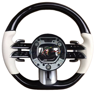 Pour <span class=keywords><strong>Mercedes</strong></span> Benz W205 W176 W246 W212 W204 W205 W213 W219 W222 E63 G63 G65 Gt63 vrai Piano <span class=keywords><strong>volant</strong></span> rond en cuir noir - Product Image 6