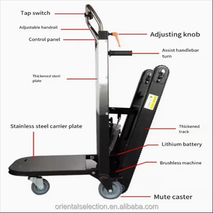 헤비 듀티 전동 계단 오르기 핸드 트럭 200kg 적재 용량 트랙형 크롤러 돌리 가전제품 이동용 - Product Image 6