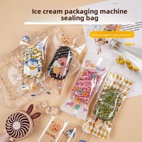 Sac en plastique jetable personnalisé, écologique, imprimé en héliogravure, à fermeture arrière, pour l'emballage des glaces et des sucettes glacées