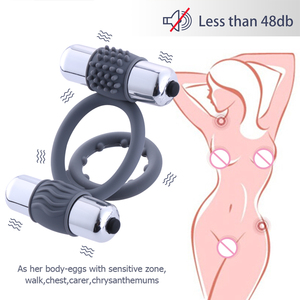 강력 진동 방수 실리콘 코크 링 남성용 충전식 듀얼 모터 진동 페니스 링 성인 섹스 토이 코크 링 - Product Image 4