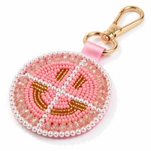 Sstringz Handmade Beaded Smiley Face Keychain Colorful Cute Bag Charm Custom <b>Gift</b> Accessory for Keys Backpacks and Handbags - Product Image 4