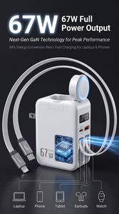 Cargador Rápido Tipo C 5 en 1 Power Eric de 67W con Cable Retráctil para Laptop, Teléfono, Auriculares y Viajes - Product Image 3