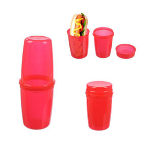 2 en 1 para ir almuerzo de viaje reutilizable twistable burrito plástico <span class=keywords><strong>sub</strong></span> sándwich rollo y salchicha contenedor para perrito caliente - Product Image 6