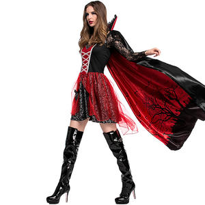 Niñas Halloween bruja maquillaje bola vampiro Zombie disfraces <span class=keywords><strong>diablo</strong></span> Cosplay <span class=keywords><strong>disfraz</strong></span> vestido rojo capa <span class=keywords><strong>disfraz</strong></span> - Product Image 5