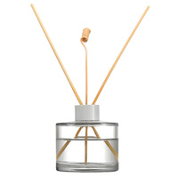 Bouteille en verre de diffuseur de roseau givré vide rond de haute qualité unique avec dessus en bois 50ml 100ml 120ml 150ml 200ml 250ml 500ml