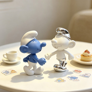 Set di Statuette in Resina dei <span class=keywords><strong>Puffi</strong></span>, Ornamento per Scrivania e Interni Auto, Statua di Personaggi dei Cartoni Animati per Fan di Anime, Decorazione per Casa e Tavolo, Regalo Souvenir - Product Image 5