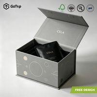 Coffret Cadeau de Soins de la Peau Gris Innovant avec Fermeture Magnétique, Logo Personnalisé, Emballage Rigide en Carton Premium pour Masques Faciaux, Gaufrage