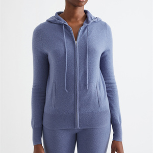 Cardigan da <span class=keywords><strong>Donna</strong></span> in Puro Cashmere <span class=keywords><strong>con</strong></span> <span class=keywords><strong>Zip</strong></span> e Cappuccio - Product Image 4