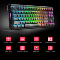 Teclado para Juegos Blade 87 con Software AI, Diseño Silencioso ANSI, Interruptores DB Neon Red, Resistente a Derrames, con Junta, Intercambiable en Caliente, RGB