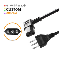 Câble d'alimentation CEI 23 50 Type L IEC C5 10A 250V homologué IMQ pour adaptateur d'ordinateur portable OEM ODM personnalisé CCC SAA PSE KC UL