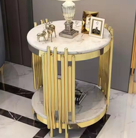 Table console moderne de luxe en métal doré avec base en acier inoxydable, meuble de salon durable et stable
