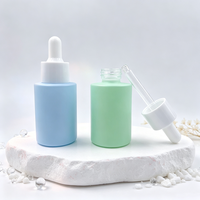Vente en gros de flacons compte-gouttes en verre mat couleur macaron de 30 ml (1 oz) pour huiles essentielles, soins capillaires et sérums, avec compte-gouttes