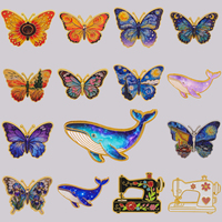 Broche Papillon Artistique en Émail, Broche Baleine Mignonne, Badge Machine à Coudre Vintage, Accessoires Vestimentaires, Bijoux de Mode, Cadeaux pour Amis