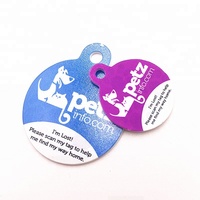 Plaque d'identification pour chien en métal vierge de forme ronde personnalisée, en aluminium, pour sublimation