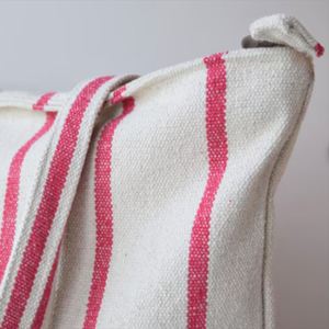 กระเป๋าผ้าแคนวาสลายทางแบบกำหนดเอง DIY ขนาดใหญ่ มีซิปสะพายไหล่ พกพาสะดวก สำหรับฤดูหนาว ลำลอง ผู้หญิง เดินทาง ฤดูร้อน ชายหาด - Product Image 4