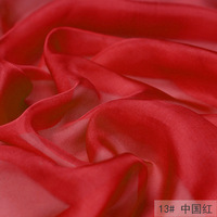 Tissu en mousseline de soie pure 6 mm, 30 couleurs, teint uni, léger et respirant pour foulards, robes, vêtements de nuit et textiles de maison