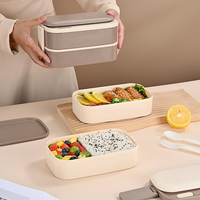 Boîte à lunch portable étanche en acier inoxydable 304, boîte à bento à 2 compartiments, boîte à lunch à double couche avec sac pour adulte
