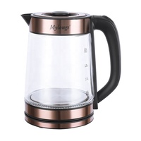 Bouilloire électrique en verre MY-6618 sans fil avec base rotative à 360 degrés, arrêt automatique, pour le thé, appareil de cuisine