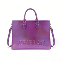 Sac à main de soirée grande capacité en PU imperméable, violet irisé tendance, avec logo personnalisé 2026, gaufré et bandoulière réglable