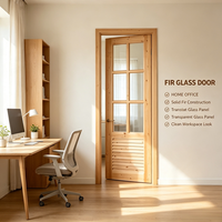 Natural Rustic Solid Fir Louvered Timber Door Untreated Wood Door for Vacation Lodge Decoration