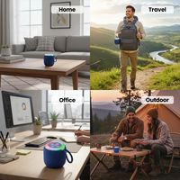 Altavoz Bluetooth Portátil de Tela Textil, Altavoz Inalámbrico Estéreo TWS con Tarjeta TF y USB para Viajes, Campamentos y Deportes, Logotipo OEM
