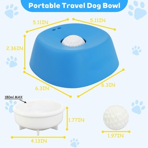 Bol à lécher pour chien en plastique écologique avec balle roulante intégrée, design antidérapant pour alimentation lente, voyage et usage intérieur (vente en gros) - Product Image 6