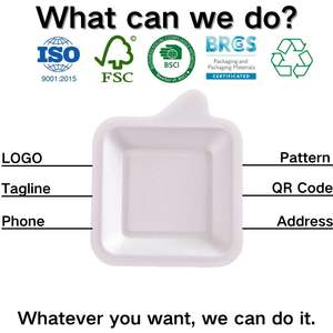 จานกระดาษชานอ้อยย่อยสลายได้จากเซียะเหมิน ปลอดภัยสำหรับไมโครเวฟ เป็นมิตรกับสิ่งแวดล้อม เหมาะสำหรับงาน<span class=keywords><strong>วัน</strong></span><span class=keywords><strong>เกิด</strong></span> - Product Image 2