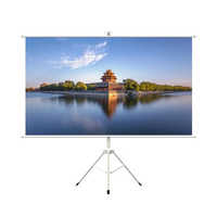 Écran de projection portable HTP 72-150 pouces 16:9 4:3 sur trépied en PVC+aluminium, 1080P 4K blanc mat pour la maison et les entreprises