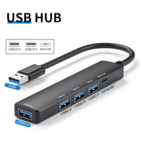 Concentrador USB 3,0 tipo c, carga y sincronización de datos, divisor USB ultrafino para MacBook, portátil, Surface Pro, PS4, PC Drive