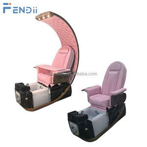 <span class=keywords><strong>Mobilier</strong></span> de salon de beauté <span class=keywords><strong>professionnel</strong></span>, fauteuils de pédicure électriques réglables à dossier haut, rose, avec spa pour les pieds et massage - Product Image 6