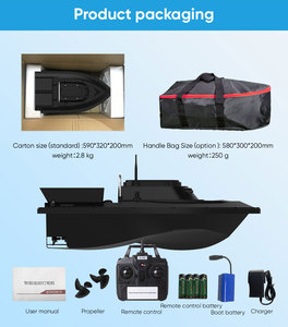เรือตกปลาบังคับวิทยุ SMT SMT-D12C ABS 7.4V แบบสองถัง พร้อมระบบค้นหาปลาและระบบให้อาหาร ระยะควบคุม 600 เมตร สีดำ แบตเตอรี่ 5000mAh - Product Image 2