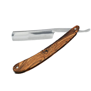 Rasoir droit en bois de luxe avec logo personnalisé, lame pliable en acier inoxydable de haute qualité pour les soins du corps et du visage par Barbers - Product Image 3