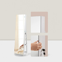 Coiffeuse moderne avec miroir rotatif et verrouillable, rangement pour bijoux, maquillage, boucles d'oreilles et colliers de grande taille, pour chambre à coucher, fabricant de produits de beauté