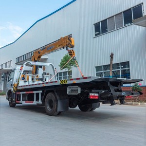 รถยกติดเครน Dongfeng Duolica 4x2 แบบพื้นเรียบ พร้อมเครนแขน 5 ตัน รถลากแบบสไลด์เบด พร้อมรีโมทคอนโทรลวินช์ - Product Image 4
