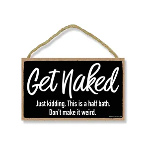 Dấu Hiệu Vui Nhộn Trần Truồng 5 Inch X 10 Inch Treo Tường Nghệ Thuật Trang Trí Vui Nhộn Dấu Hiệu Không Phù Hợp Trang Trí Tường Cho Phòng Tắm - Product Image 1