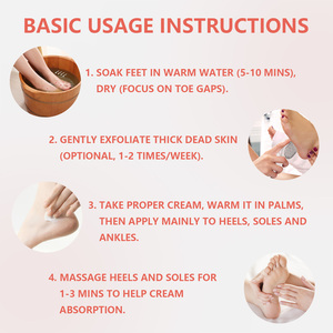 Crème réparatrice antifongique pour les <span class=keywords><strong>pieds</strong></span> avec logo personnalisé, pour éliminer les peaux mortes et exfolier, crème à l'urée organique pour les talons gercés - Product Image 6